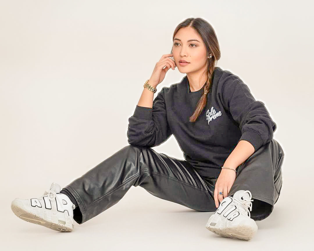 Black ‘Shoes Must Be Worn Again’ Crewneck Sweater